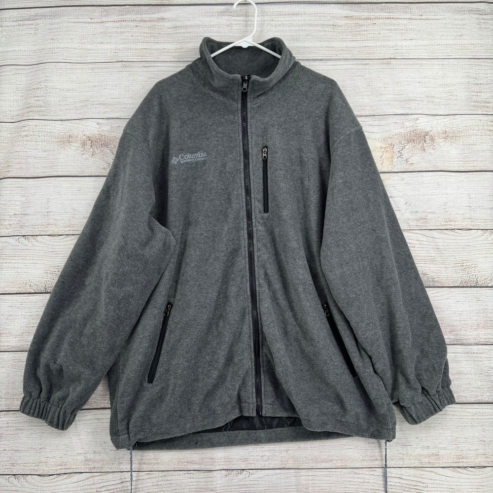 Columbia Fleece Jacket Men XXL Gray Full Zip Interchange ADM9202IZ